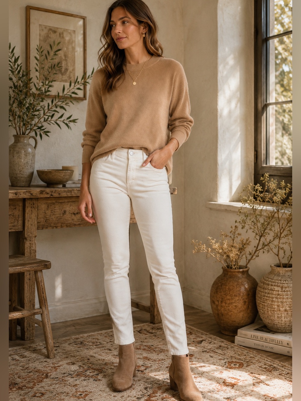 J.Crew NWT Size 30 Ivory High Rise Corduroy Slim Ankle Pants